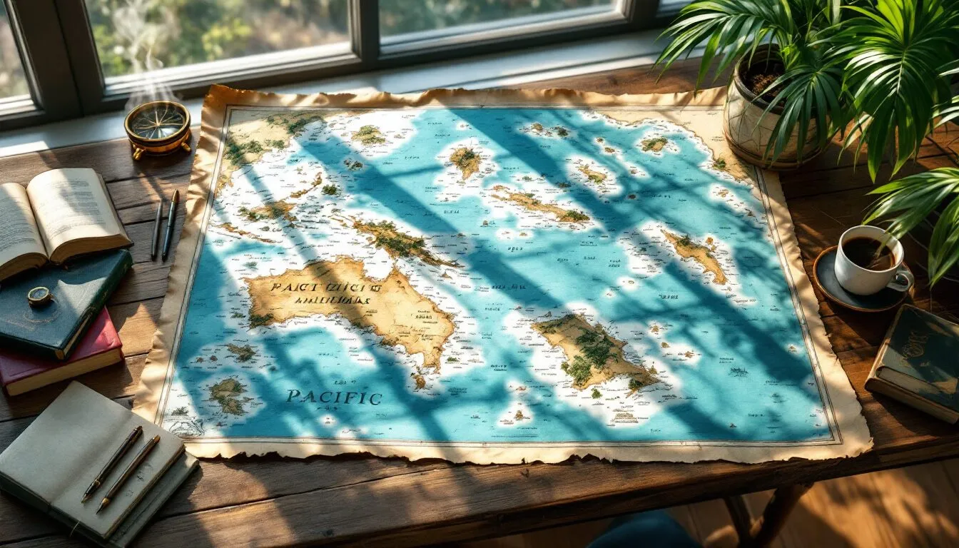 carte géographique des îles du pacifique