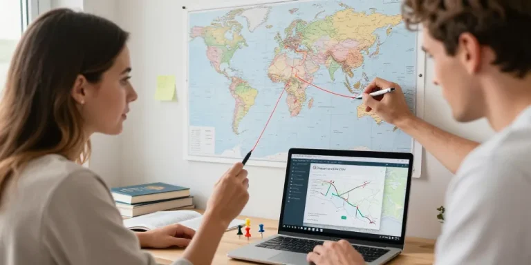 créer un itinéraire de voyage sur une carte